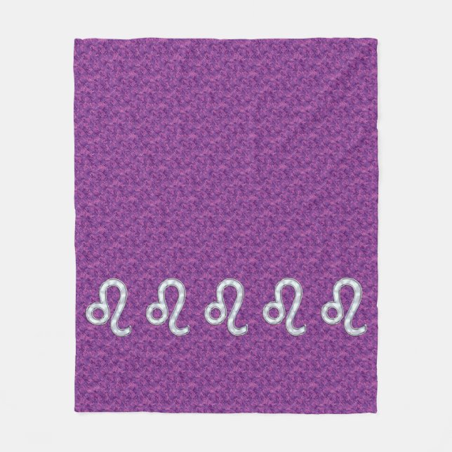 Leo Zodiac Sign auf Pink Fuchsia Digital Camouflag Fleecedecke (Vorderseite)
