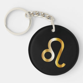 Leo Zodiac Sign, Black & Gold Schlüsselanhänger