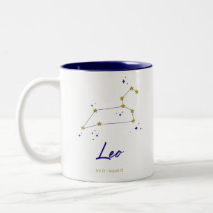 Leo Zodiac Sign Constellation Stars Kosmische Gala Zweifarbige Tasse