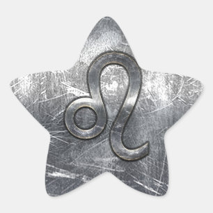 Leo Zodiac Sign in Grunge Bedrückte Dekoration Stern-Aufkleber