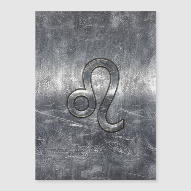 Leo Zodiac Sign in Industrial Style Magnetkarte (Vorderseite)