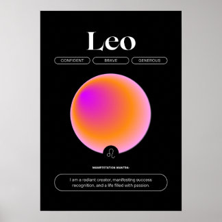 Leo Zodiac Sign Poster