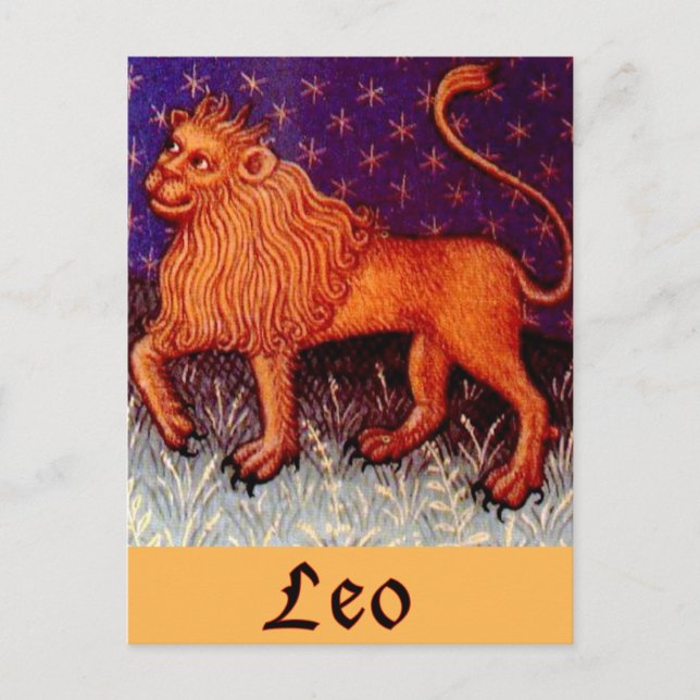 Leo Zodiac Sign Postkarte (Vorderseite)