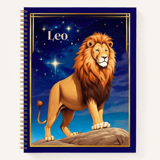 Leo Zodiac Sign Under a Starry Sky Journal Notizbuch (Vorderseite)