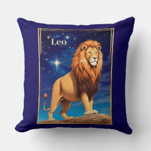 Leo Zodiac Sign Under einem Sternenhimmel Kissen