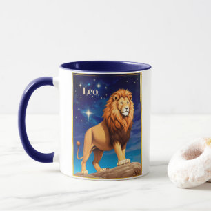 Leo Zodiac Sign Under einem Sternenhimmel Tasse