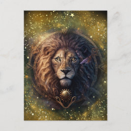 Leo Zodiac Sign Watercolor Design Postkarte