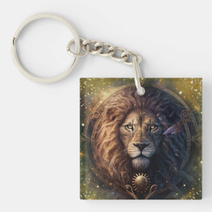 Leo Zodiac Sign Watercolor Design Schlüsselanhänger