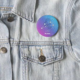 Leo Zodiac Star Sign Horoskop Constellation Button
