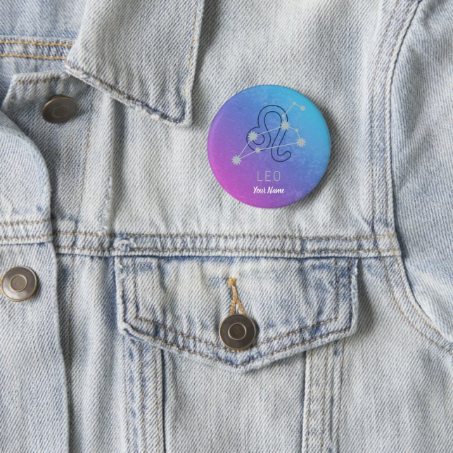 Leo Zodiac Star Sign Horoskop Constellation Button (Beispiel)