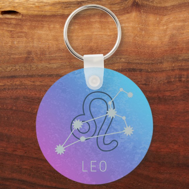 Leo Zodiac Star Sign Horoskop Constellation Schlüsselanhänger (Vorderseite)