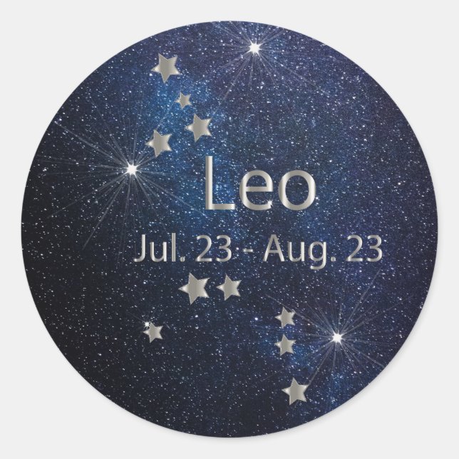 Leo ♌ - Zodiac Star Sign Runder Aufkleber (Vorderseite)