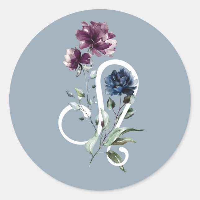 Leo Zodiac Star Sign Runder Aufkleber (Vorderseite)