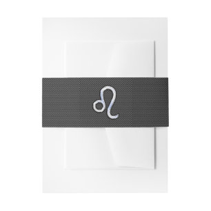Leo Zodiac Symbol auf Carbon Fibre Style Print Einladungsbanderole
