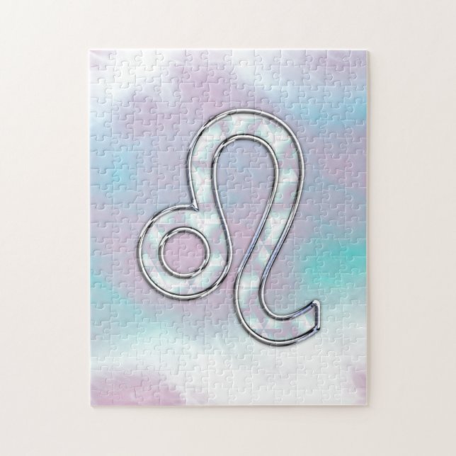 Leo Zodiac Symbol auf Pastels Nacre Stil drucken (Vertikal)