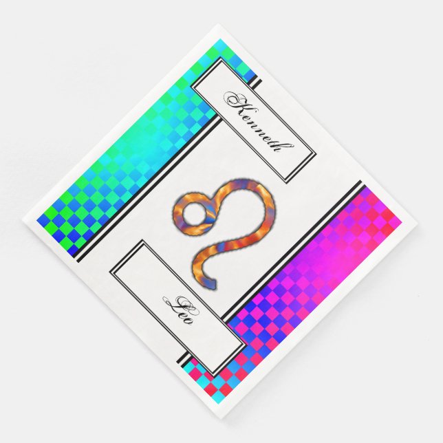 Leo Zodiac Symbol Element von Kenneth Yoncich Serviette (Ecke)