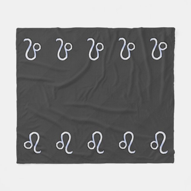 Leo Zodiac Symbol Fleecedecke (Vorderseite (Horizontal))