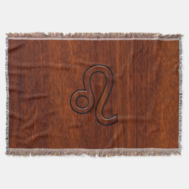 Leo Zodiac Symbol im Mahagoni-Holzstil Decke (Vorderseite)
