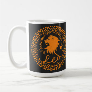 Leo Zodiac Symbol mit feinem goldenen Löwenkopf Kaffeetasse