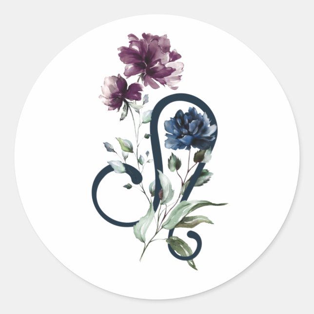 Leo-Zodiac-Symbol Runder Aufkleber (Vorderseite)