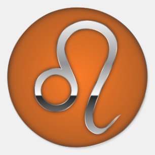Leo - Zodiac-Symbol Runder Aufkleber