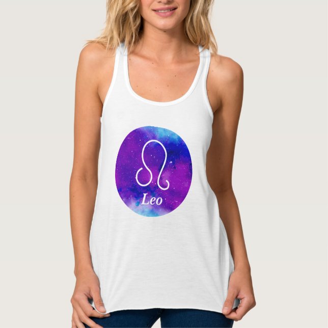 Leo Zodiac Symbol Space Nebula Tank Top (Vorderseite)