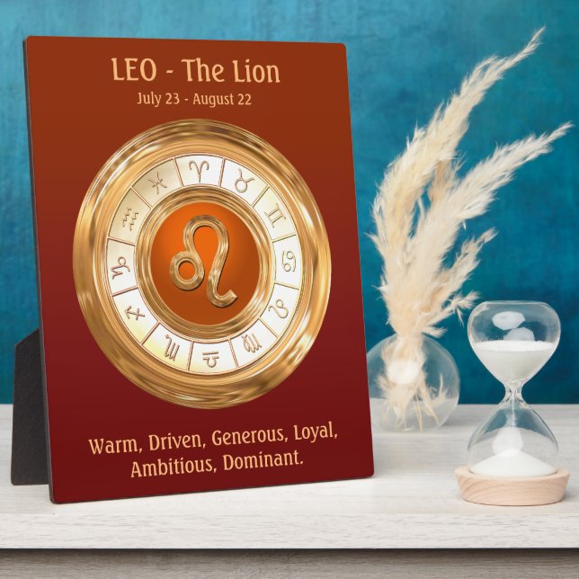LEO Zodiac-Zeichen Persönlichkeitsmerkmale Fotoplatte (Seite)