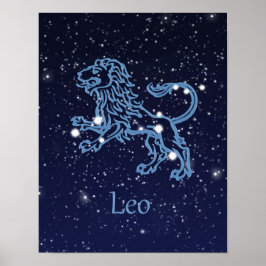 Leo Zodiac Zeichen und Konstellation Poster
