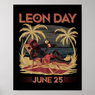 Leon Day 25 Juni Santa Beach 6 Monate bis Weihnach Poster