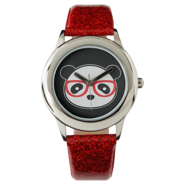 Leon gegenüber dem Panda-Bär Armbanduhr (Vorderseite)