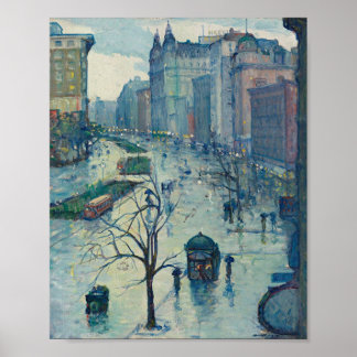 Leon Kroll - Broadway mit Blick nach Süden Poster