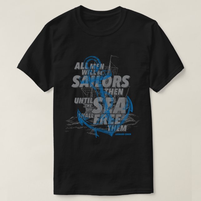 Leonard Cohen Suzanne Texte Alle Männer werden Sai T-Shirt (Design vorne)