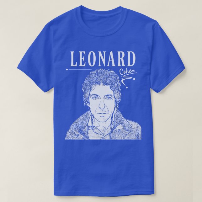 Leonard Cohen White Retro T-Shirt (Design vorne)