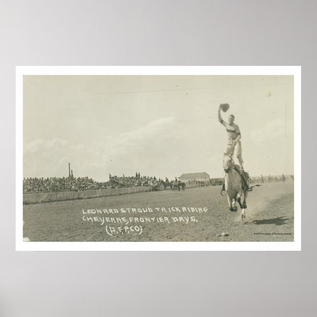 Leonard Stroud trickte beim Reiten. Poster (Vorne)