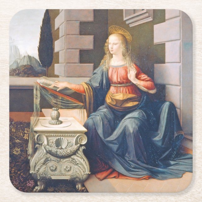 Leonardo da Vinci, 1472-1473 Rechteckiger Pappuntersetzer (Vorderseite)