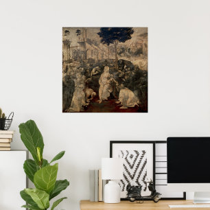 Leonardo da Vinci Anbetung der Könige - Kunstposte Poster