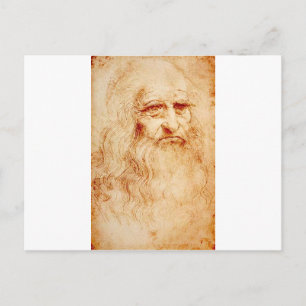 Leonardo da Vinci, angebliches Selbstportrait. Postkarte