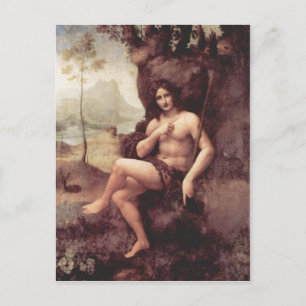 Leonardo da Vinci Bachus 1511-1515 Technique Holz  Postkarte