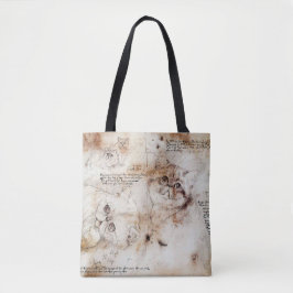 Leonardo da Vinci Cat Sketch Tote Bag Tasche
