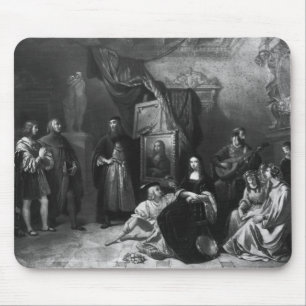 Leonardo da Vinci, der das Gioconda malt Mousepad