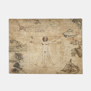 Leonardo Da Vinci Der Vitruvian Mann Fußmatte