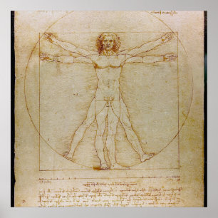 Leonardo da Vinci, Der Vitruvianische Mann, Renais Poster
