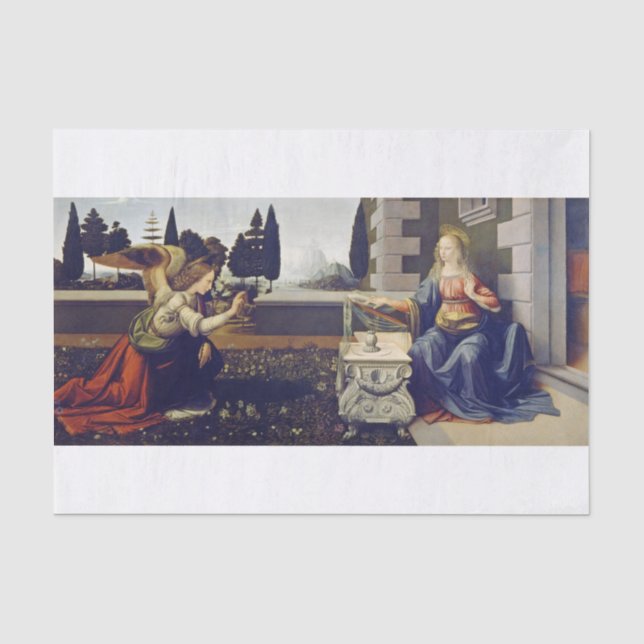 Leonardo Da Vinci | Die Ankündigung (ca. 1472) Seidenpapier (Vorderseite)