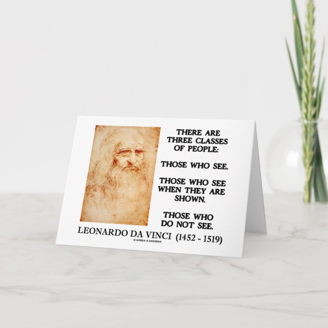 Leonardo da Vinci Drei Klassen von Menschen zitier Karte (Vorderseite)
