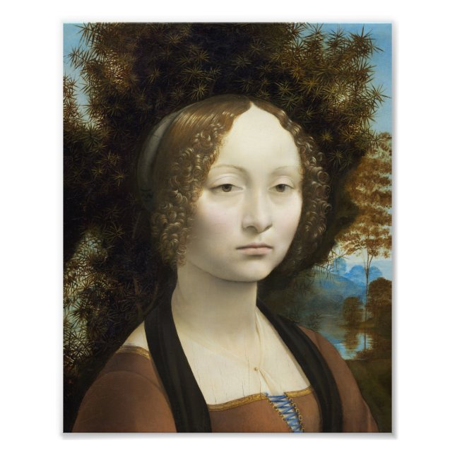 Leonardo Da Vinci Ginevra De' Benci Malerei Fotodruck (Vorne)