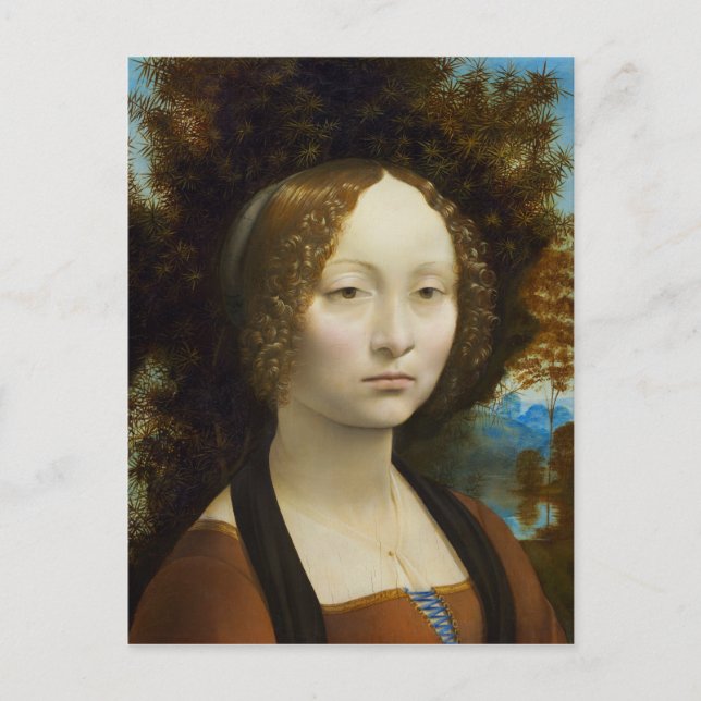 Leonardo da Vinci Ginevra de' Benci Postkarte (Vorderseite)