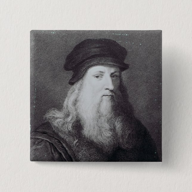 Leonardo da Vinci, graviert durch RAPHAEL Button (Vorderseite)