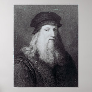 Leonardo da Vinci, graviert durch RAPHAEL Poster
