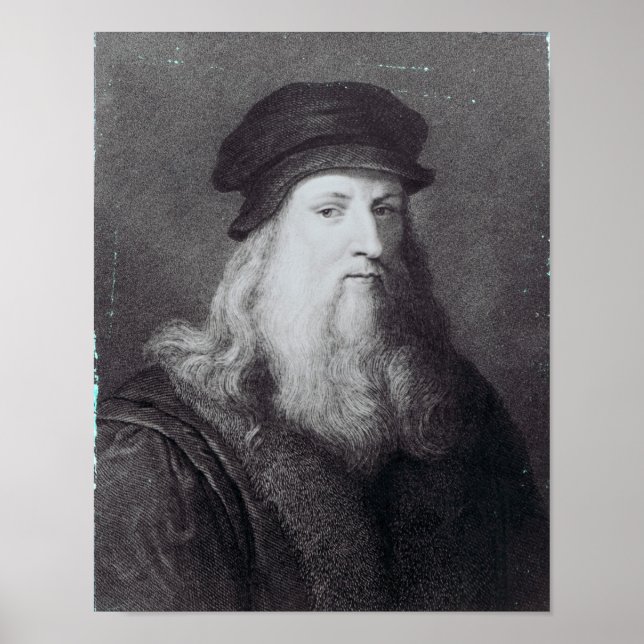 Leonardo da Vinci, graviert von Raphael Poster (Vorne)