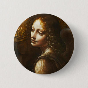 Leonardo da Vinci Jungfrau des Felsen-Engels Button